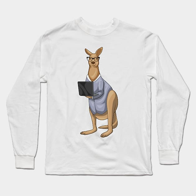 Kangaroo Secretary Laptop Long Sleeve T-Shirt by Markus Schnabel